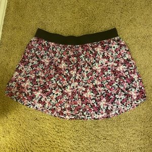 Short flowy floral skirt